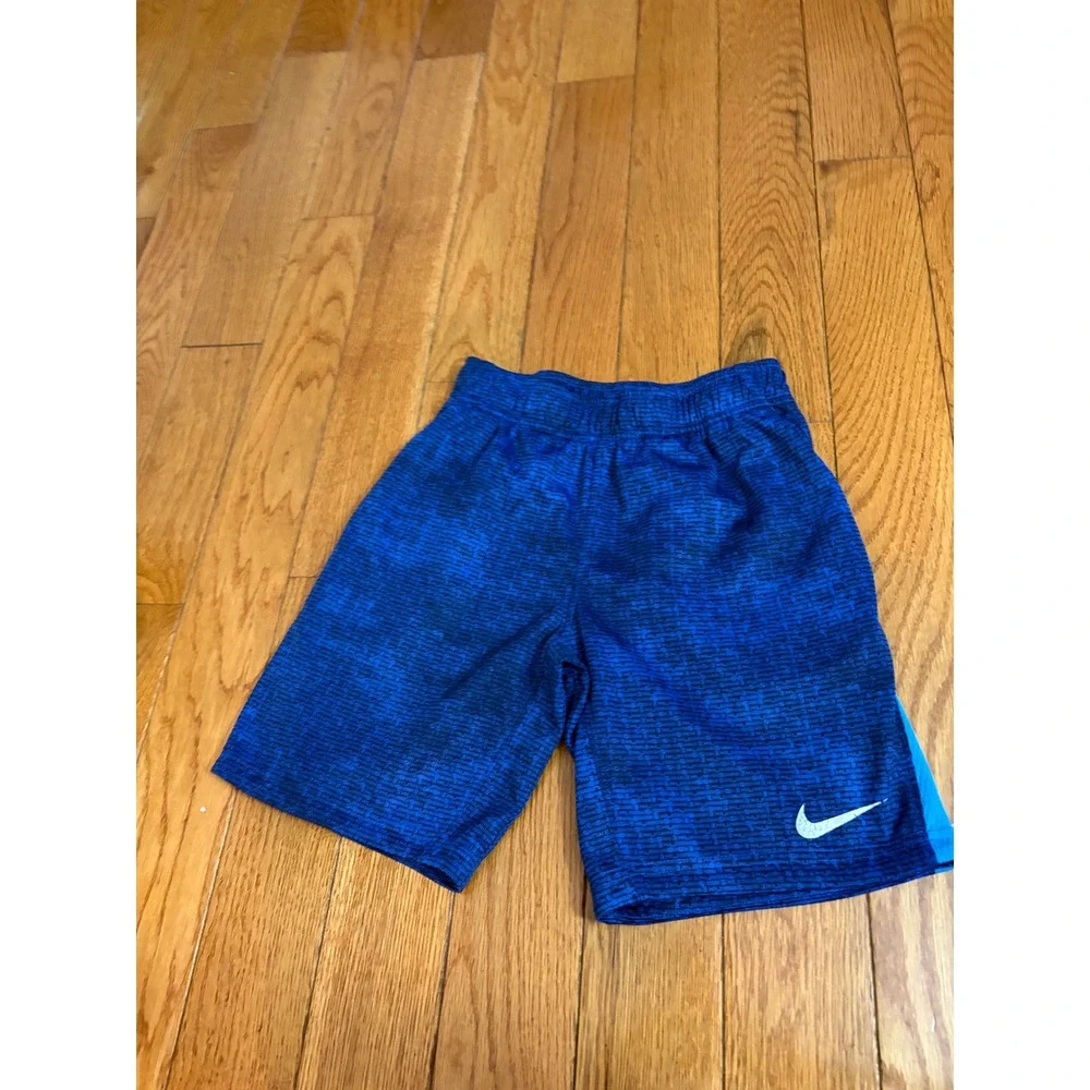 Nike Boys Dri-FIT Athletic Shorts Bundle Grey Blue Size Small 2 Pack Basketball